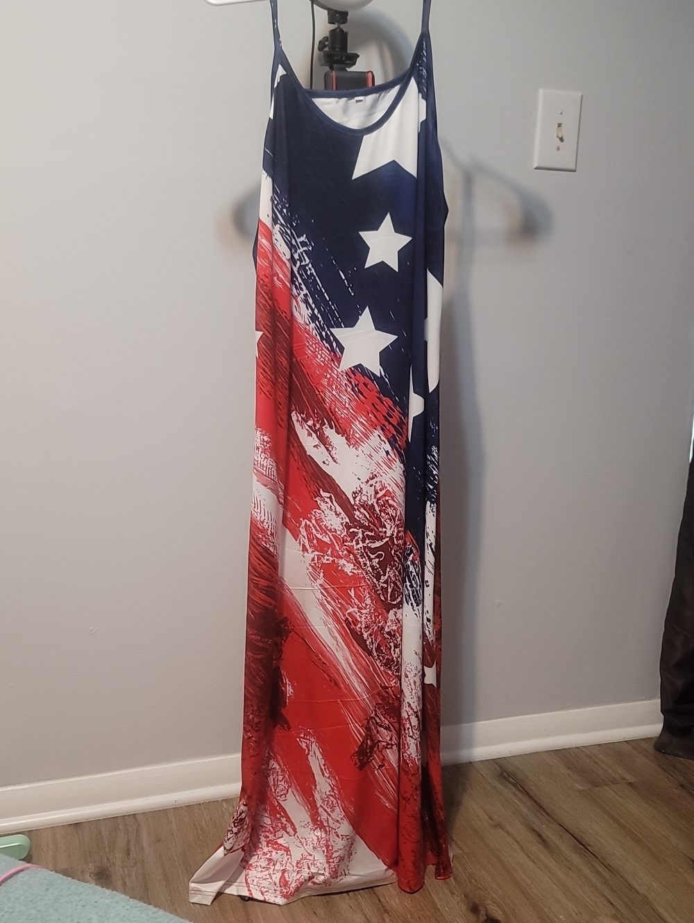 Striped Star Maxi Dress in Red, White & Blue